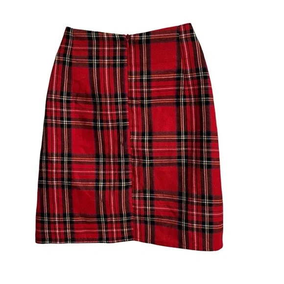 90’s Y2K Academia Plaid Brandy Melville Red Black Mini Skirt Size Small - Picture 3 of 5